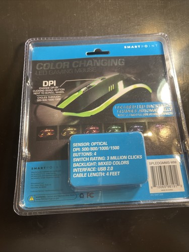 Gaming Mouse Smart Point Multi-Color Changing LED Compatible W/Mac & PC NEW!! - Picture 4 of 10