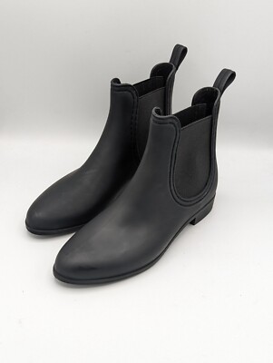 Jeffrey Campbell Rain Boots Women's M Chelsea Black JC Play Pointed Toe 