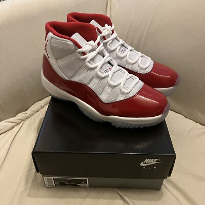 air jordan 11 retro cherry red white - new size 9 ships asap | eBay