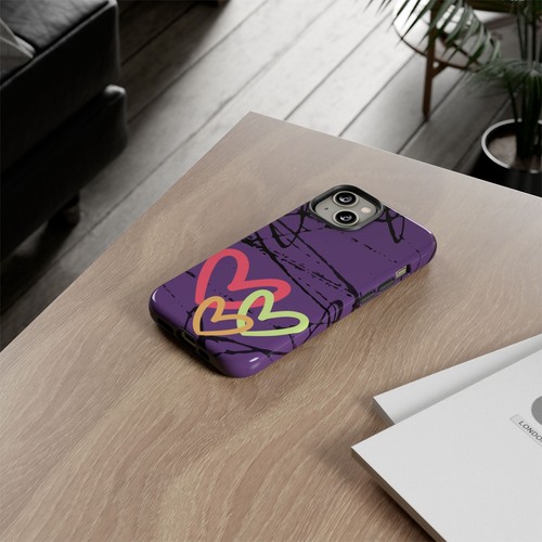 Hearts on Purple & Black Tough Handyhülle für iPhone, Samsung Galaxy, Goog Pixel - Bild 63 von 285