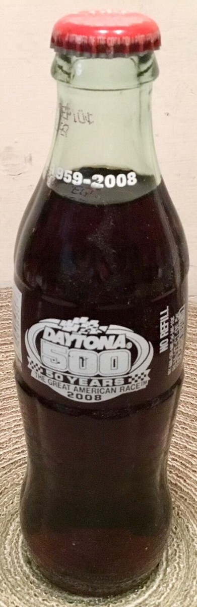 VINTAGE DAYTONA 500 UNOPENED COCA-COLA BOTTLE COMMEMORATING 50