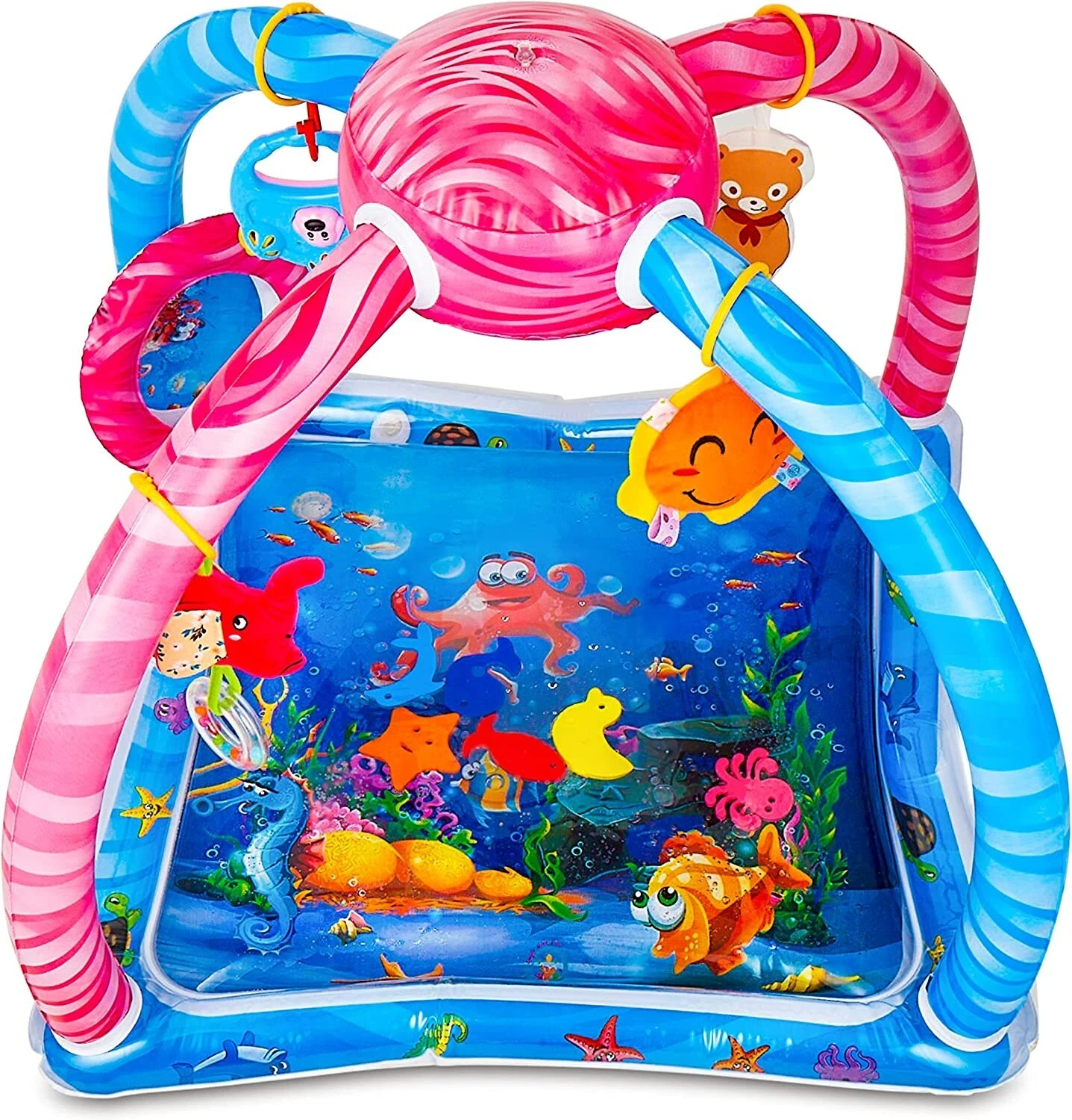 Splashin'kids Baby Water Play Mat Activity Center Gym Tummy Time Overhead Toys