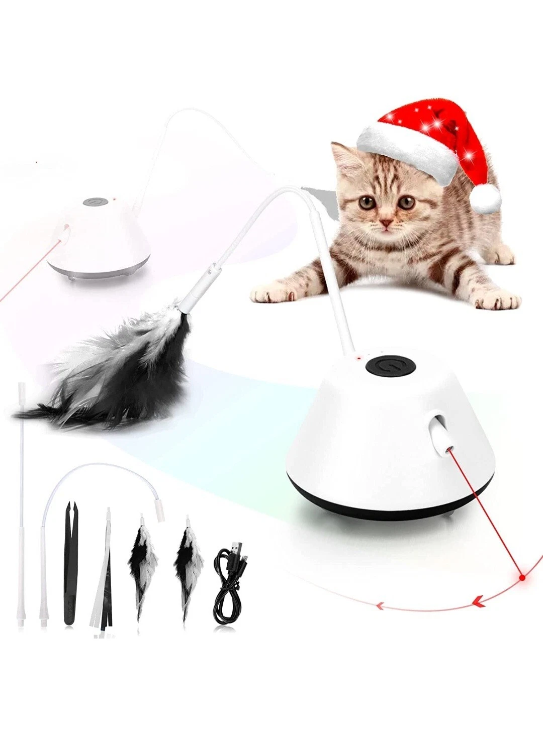 Cat Toys, Interactive Cat Toys for Indoor Cats, Automated Cat Toy with LED
Opens in a new window or