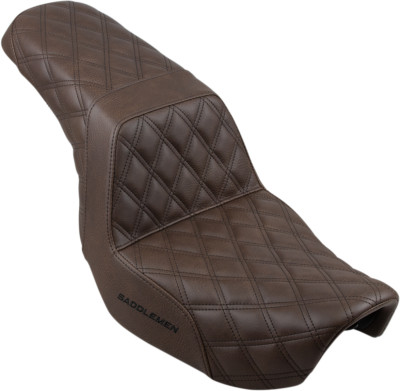 Saddlemen Step-Up Seat - Full Lattice Stitch - Brown - Harley Dyna FXD 06-17