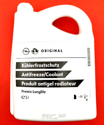 Original Opel radiator antifreeze antifreeze 5 liters up to -25 ° C blue - 95599872