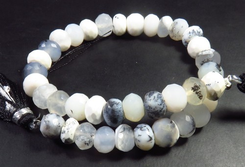 Natural Dendrite Gemstone Rondelle Faceted Gemstone Beads 7.5-8 mm 8Inch LC-1225 - Picture 8 of 8