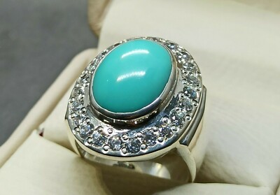 Natural 23 Ct Neshapuri Feroza Sterling Silver 925 Handmade Turquoise ...