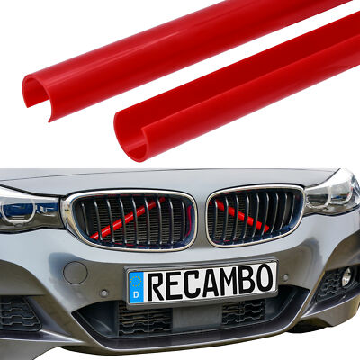 Kühler Grill Zierleisten V Streben passend für BMW F30 F31 F32 F33 F34 Rot 
