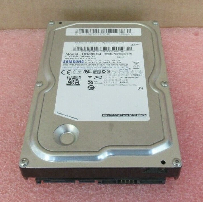 Samsung SpinPoint S166 80GB 3.5" SATA 3GB/s 7.2K 8MB HDD Hard Drive HD082GJ - Image 3 of 4
