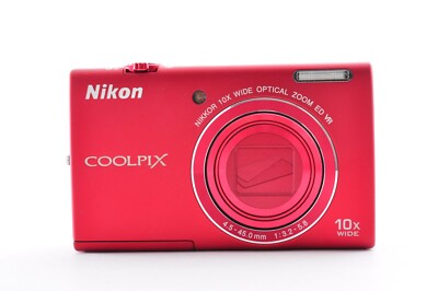 Nikon Coolpix S6200 Red Excellent+5 16.0MP Compact Digital Camera