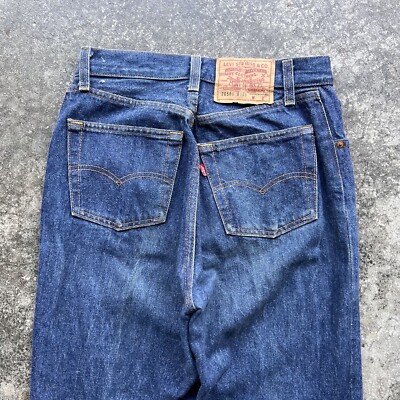 Vintage 80s Levi's 501 Button Fly Dark Blue Denim Jeans Mens