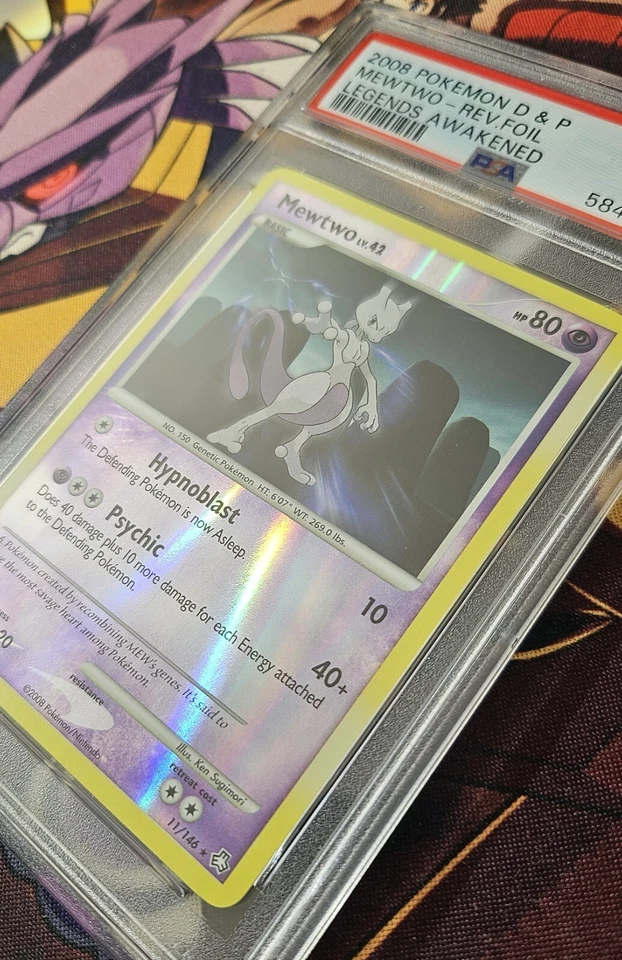 Pokémon PSA 9 MINT Mewtwo Reverse Foil Rare - 2008 Legends Awakened 11/146 - Image 4 of 4