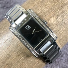 ESQ Movado Women E5428 Diamond Venture Rectangular 21mm Quartz Analog Watch 7"