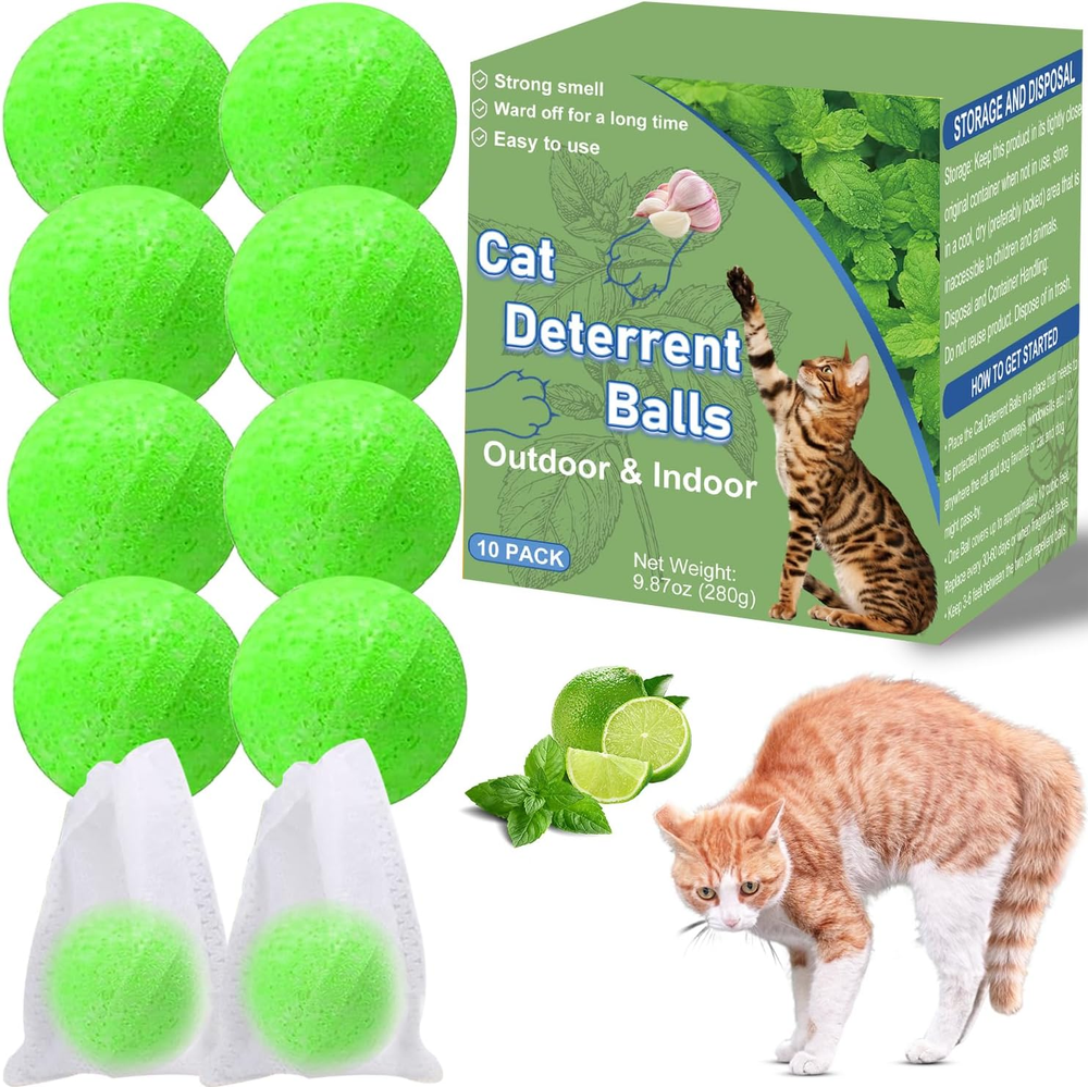 Outdoor Cat Deterrent Spray 10 Pack Natural Pet Safe Repellent for Cats and Dogs