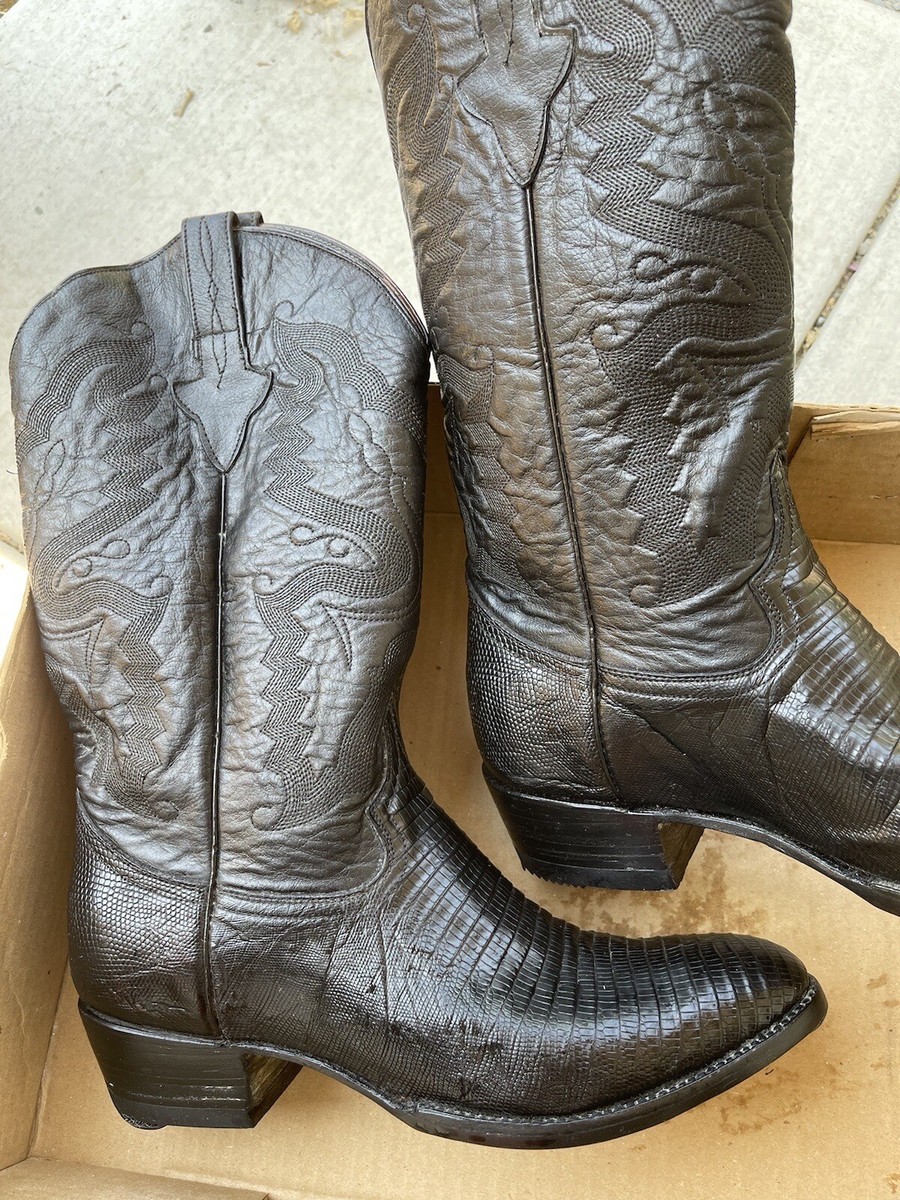 Don Cuco Black Leather Mexico Cowboys Boots Size 29 US 10 w  display picture 2