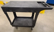 Uline Flat Shelf Utility Cart - 38x17x33 Black H-3324BL