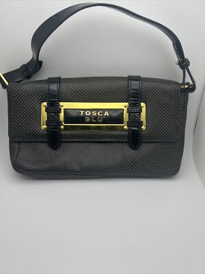 Women s Tosca Blu Purse Handbag Small Black Ad Gold GR11