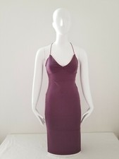 Forever 21 Dress Womens Small Purple Lavender Bodycon Knit Knee Length Razor