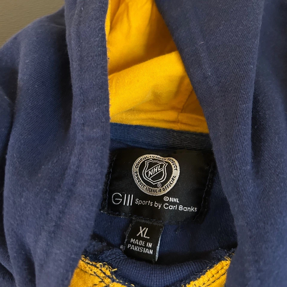 G III 运动 Carl Banks Buffalo Sabres NHL 连帽衫运动衫男式特大号 — 第 3/4 张图片