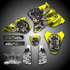 Suzuki RM 85 2001-2017 2 STROKE GRAPHICS KIT STICKERS WRAP DECALS OUTLAW SKULL