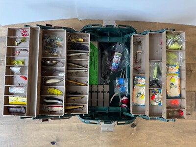 NEW Plano 8600 Tray Lockable Fishing Tackle Box Storage LOADED BAITS  LURES