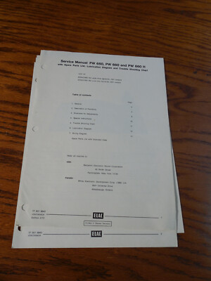 ELAC PW 650 PW 660  Turntable Service Manual