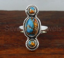 Oyster Turquoise Ring 925 Sterling Silver Statement Ring Boho Ring Handmade Ring