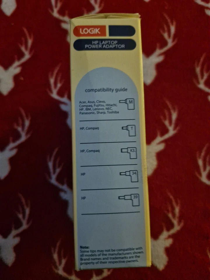 Logik power supply adapter cable for HP laptop 3m 90W black UK 19V LNPHP24 - Image 2 of 4