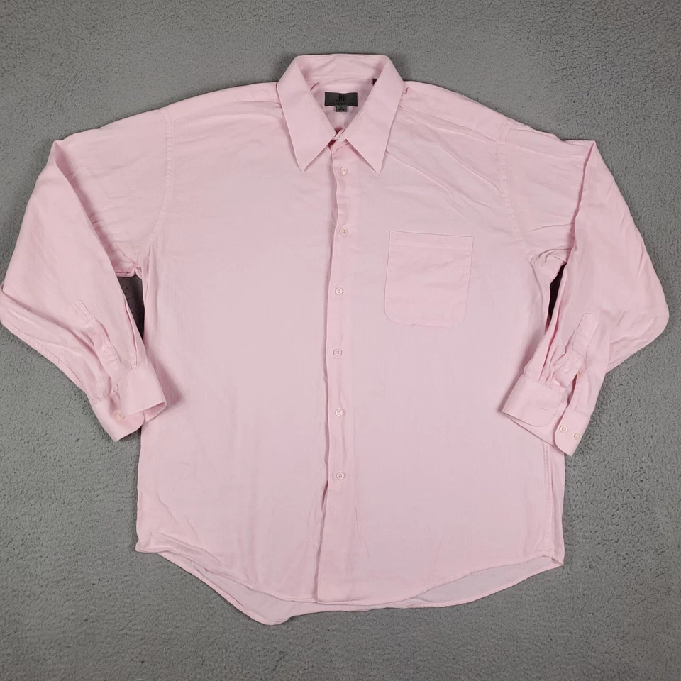 Camisa de vestir Jhane Barnes talla 17-34/35 rosa manga larga abotonada Foto 2 de 4