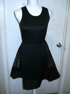 Romeo & Juliet Couture Casual Dress Size S Sleeveless Black Mesh Overlay (C66)