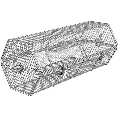 Round Tumble Rotisserie Grill Basket for Partitioned Food Grilling