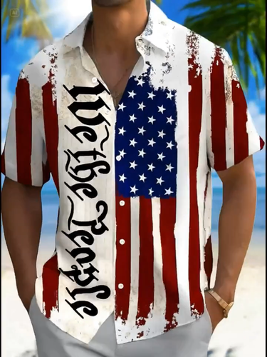 "WE THE PEOPLE" USA Flag, Collared Shirt, 4th Of July, Memorial Day, Every Day! - Video 1 of 1