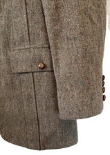Vtg BASKIN Brown Wool Tweed Hunting Sport Coat Jacket Union Made USA Blazer