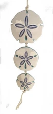Sand Dollar Ceramic Wind Chime By Blue Sky Clayworks 22x4.5”Roped Together