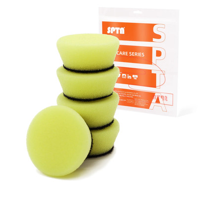 SPTA 5Pcs 1.3 or 2 Inch Yellow High Cut Beveled Foam Polishing Pads For Polisher