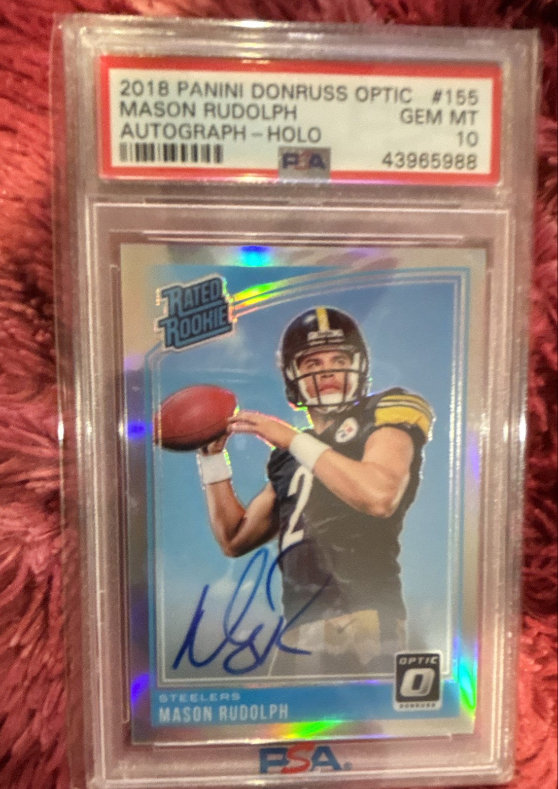 Mason Rudolph Panini Donruss Optic #155 Autograph