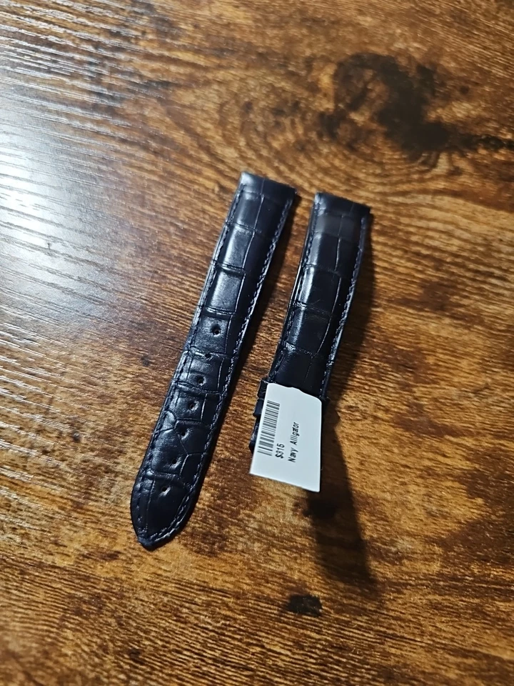 Оригинальные часы Cartier 18/16 мм темно-синий ремешок из аллигаторской кожи KD65AK29 - Изображение 2 из 4