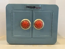 Vintage Mosler Junior Bank Vault Safe Combination Lock Metal Double Door Toy