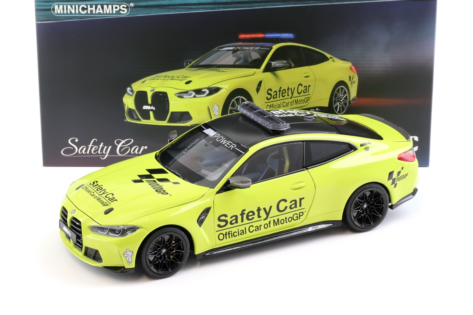 1:18 Minichamps BMW M4 (G82) Coupe 2020 Sao Paulo Yellow Safety Car MotoGP