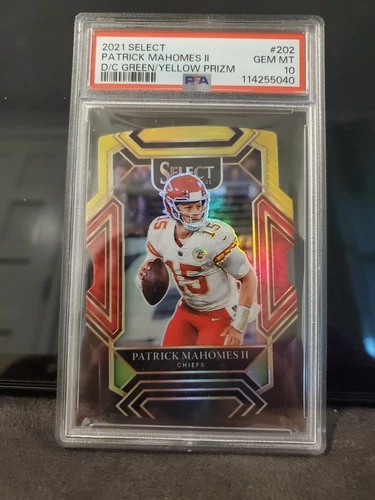 2021 Panini Select - PSA 10 Club Level Red & Black Prizm Die-Cut Patrick Mahomes
