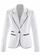 Blazer Gr. 46 Weiß Damenblazer Sakko Büro Freizeit Kurz-Jacke Neu