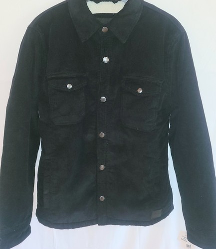 Lucky Brand Mens Small Sherpa Lined Snap Front Corduroy Trucker Jacket Black NWT - Picture 5 of 18