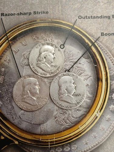 Silver 90% 1951 S, 1952 S, 1953 S Mint Franklin Half Dollars T-404