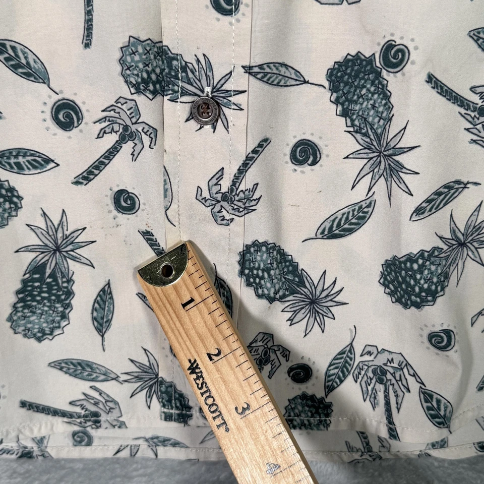 Reyn Spooner Shirt Mens XL White Green Pineapple Hawaiian Aloha Button Up Print - Image 3 of 4