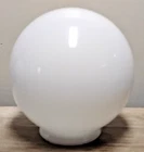 White 6" Round Ball Light Shade Globe Lamp Milk Glass 3 1/8" Fitter Vintage