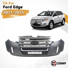 For 2011-2014 Ford Edge Complete Front Bumper Cover Grille Grill Assembly Primed