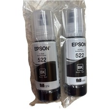 Genuine Epson 522 Black Ink 2 Pack for ET-2720 ET-2800 ET-2803 ET-4700 ET-4800
