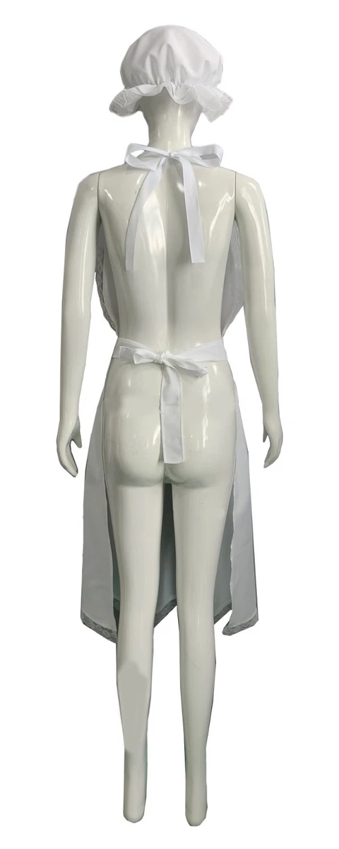 Damas Victoriano Mucama Encaje Delantal Mop Sombrero Gorra Adulto Eduardiano Servir Vestido Elegante