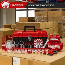 BOZZYS Portable Lockout Tagout Kit - 39 Pack OSHA Compliant Electrical Lock