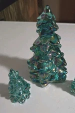 Mosser Glass~ Christmas Tree Set ~ Teal~SPECIAL 